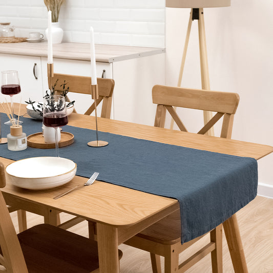 Navy Linen Table Runner