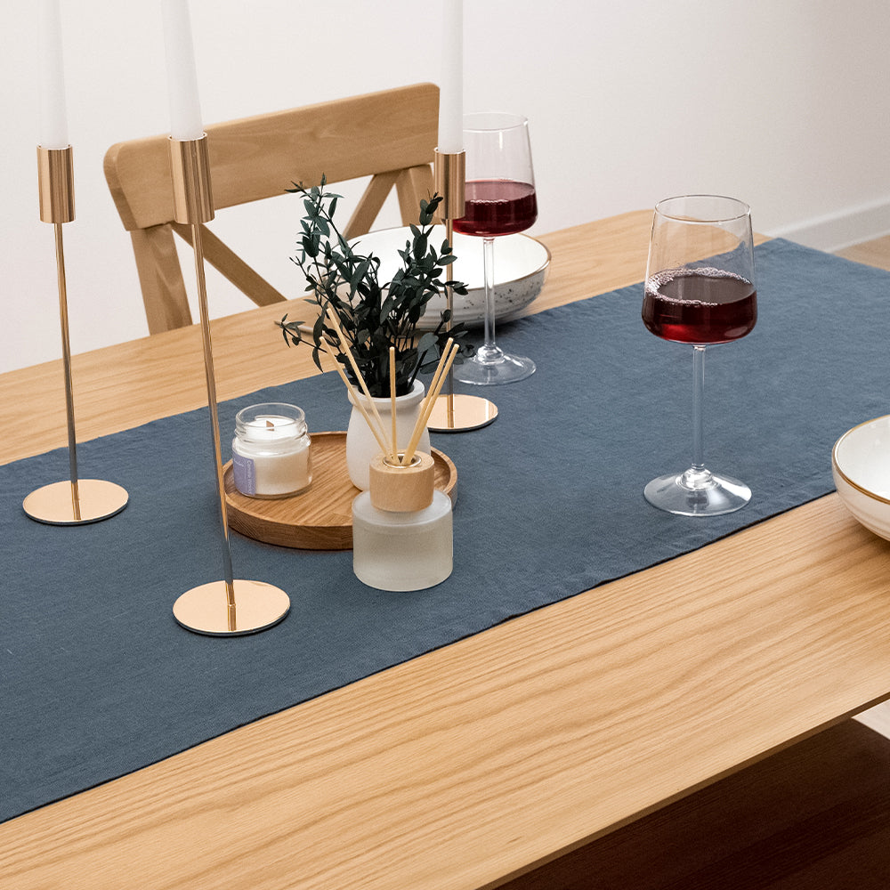 Navy Linen Table Runner