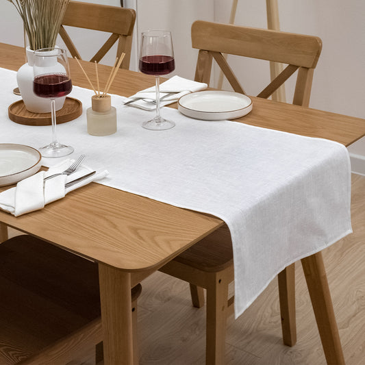 White Linen Table Runner