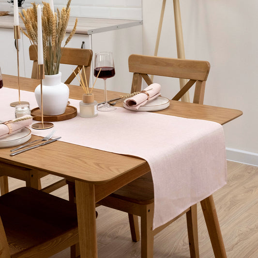 Pink Linen Table Runner