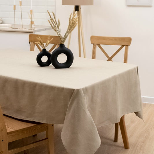 Beige Linen Tablecloth