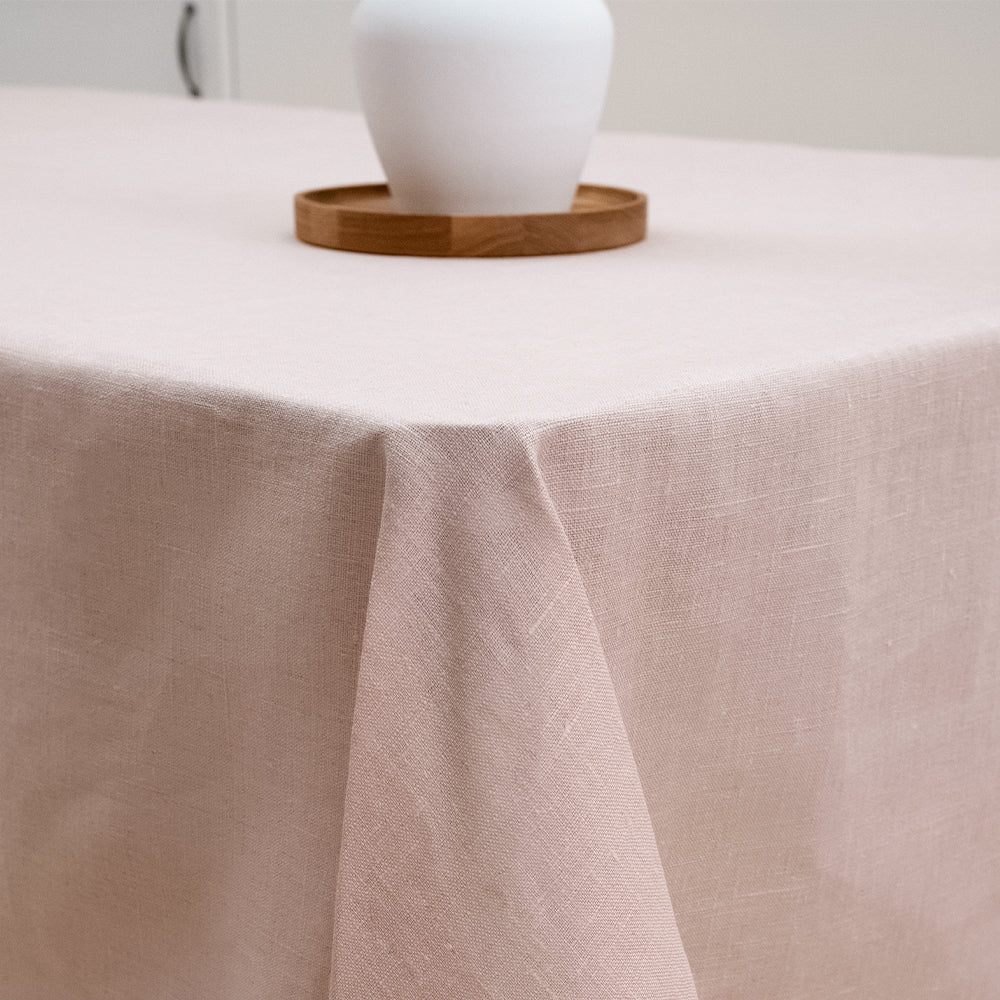 Pink Linen Tablecloth