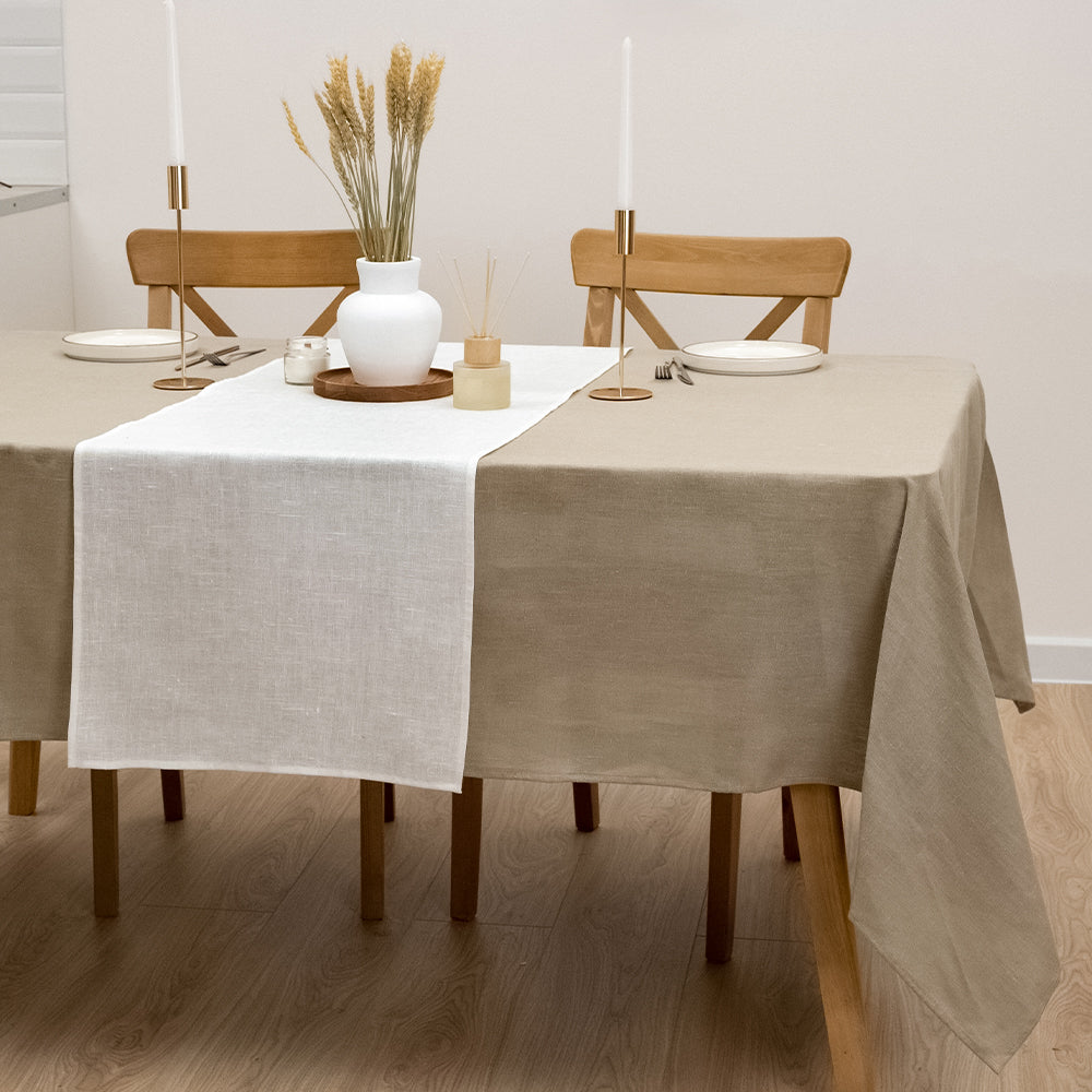 White Linen Table Runner