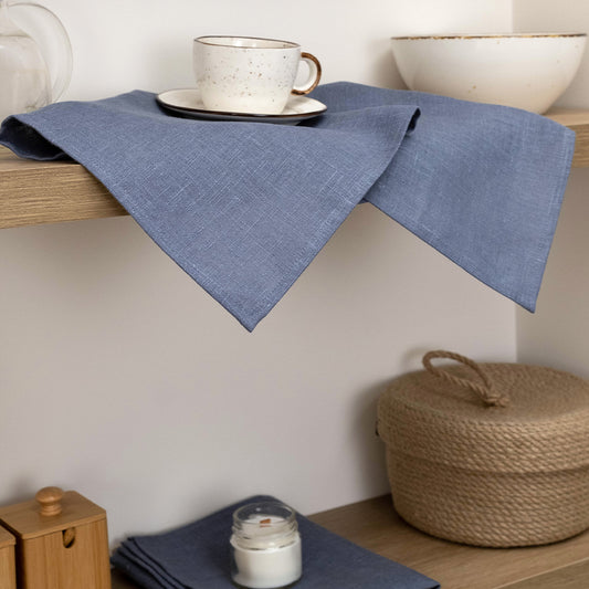 Blue-Gray Linen tea towel