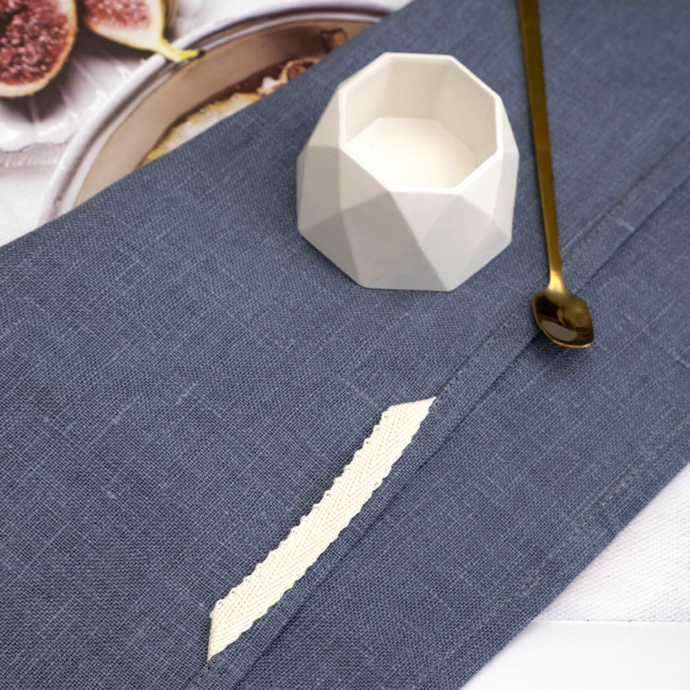 Blue-Gray Linen tea towel