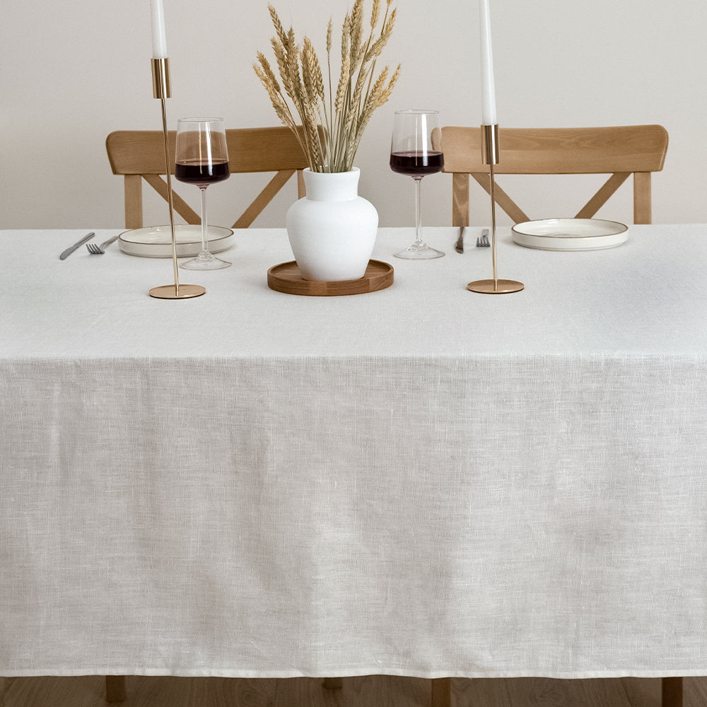 White Linen Tablecloth