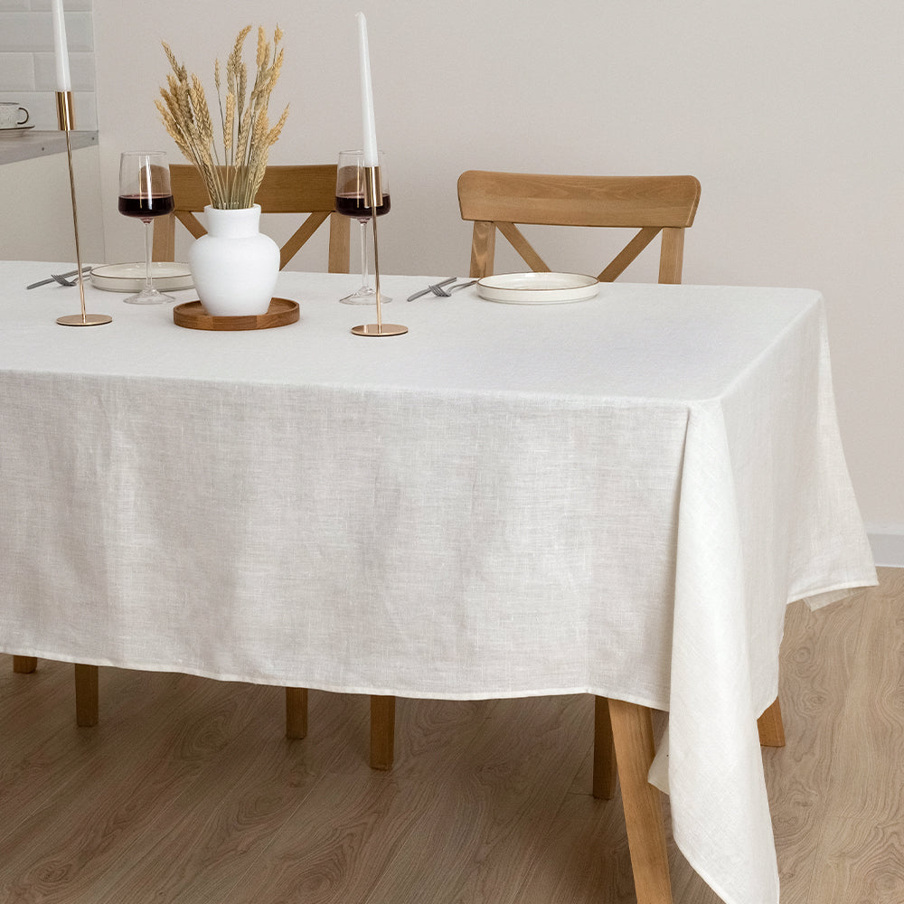 White Linen Tablecloth